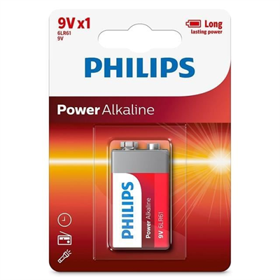 Philips 6LR61-P1B 9 Volt Power Alkalin Pil (Tekli)