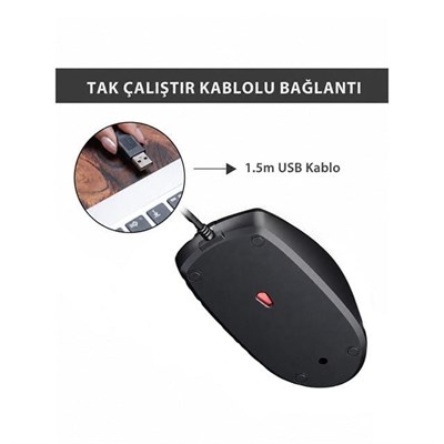 Philips SPK7247B/38 2000 Serisi 1200 DPI USB Optik Kablolu Mouse