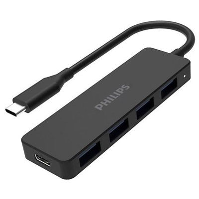 Philips SWR1603G/93 Siyah 20 Cm Kablolu Type-C To 4xUSB 3.0 Çoklayıcı