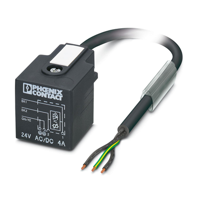 Phoenix Contact 1443129 SAC-3P-5,0-PUR/A-1L-V | Sensör/Aktüatör Kablosu | 3 Kutup, 5 m, PUR Siyah-Gri, 1 LED