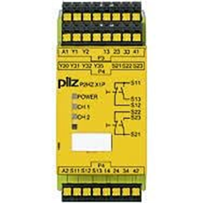 Pilz 787340 P2HZ X1P C 24VDC Emniyet Rölesi – 3 N/O, 1 N/C, 2 SC, Çift El Kontrol