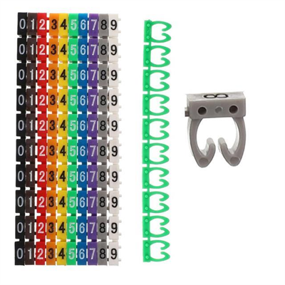PowerMaster 0-9 Dijital Kodlu Renkli Kablo İşaretleyici 2,5mm (100lü Paket)