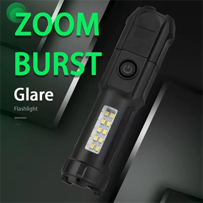 PowerMaster 109-B Zoomlu Flash Özellikli SMD ve Power LED’li Şarjlı Plastik Kasa El Feneri (Powerbank Özellikli)