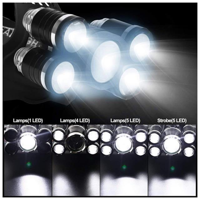 PowerMaster MX-501 5 Power Ledli Su Geçirmez 18650 Şarj Edilebilir Kafa Feneri