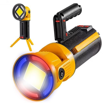 PowerMaster MX-W5164-3 Kırmızı Mavi Çakarlı COB Ledli Şarjlı Kamp El Feneri Işıldak
