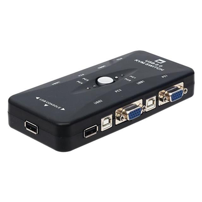 PowerMaster PM-15166 4 Kanal VGA KVM Switch (4 Bilgisayarı Tek Elden Yönetin)