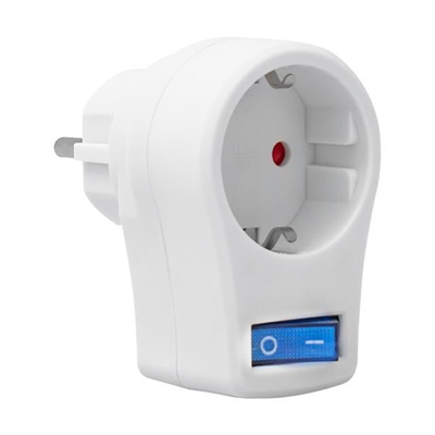 PowerMaster PM-16816 Anahtarlı Akım Korumalı Tekli Priz 10 Amper - 2510 Watt Tekli Beyaz
