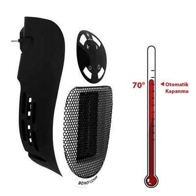 PowerMaster PM-20327 500 Watt Priz Tipi Uzaktan Kumandalı Taşınabilir Isıtıcı (Zamanlayıcı - Otomatik Kapanma)