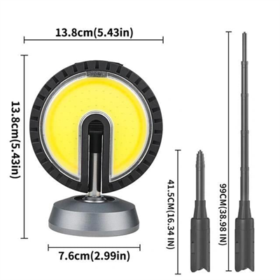 PowerMaster PM-24564 25 Watt USB - Type-C Girişli Cob Ledli Tek Yönlü 180 Derece Solar Çalışma Lambası