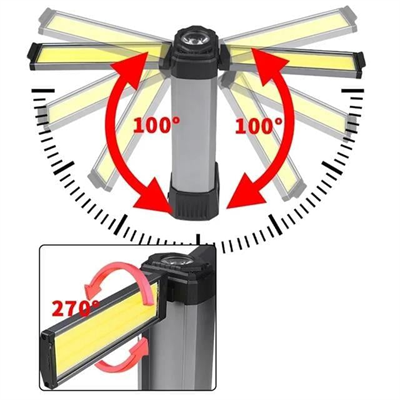 PowerMaster PM-24565 25 Watt USB - Type-C Girişli P50 Ve Cob Ledli 2 Kanatlı Kollu Çalışma Lambası
