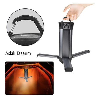 PowerMaster PM-24566 35 Watt USB - Type-C Girişli P50 Ve Cob Ledli 3 Kanatlı Kollu Çalışma Lambası