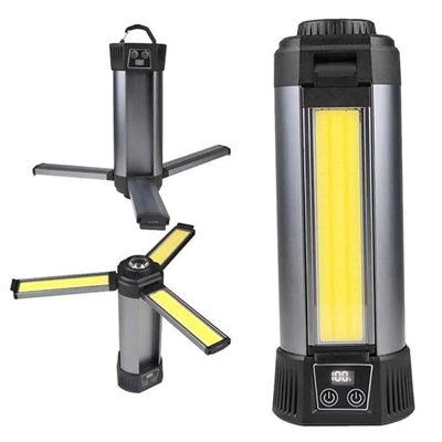 PowerMaster PM-24566 35 Watt USB - Type-C Girişli P50 Ve Cob Ledli 3 Kanatlı Kollu Çalışma Lambası