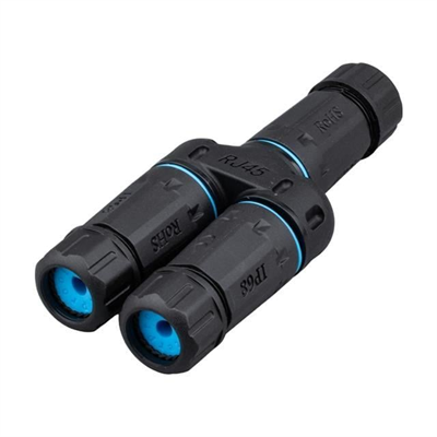 PowerMaster PM-24590 Dişi - 2x Dişi IP68 Su Geçirmez RJ45 Konnektör