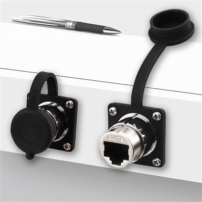 PowerMaster PM-24597 Dişi - Dişi IP68 Su Geçirmez Metal RJ45 Konnektör
