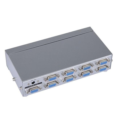 PowerMaster PM-2553 8 Port VGA Dağıtıcı Çoğaltıcı Splitter 9 Volt Adaptörlü 1920X1440 250Mhz