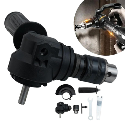 PowerMaster PM-26256 Mandrenli 90 Derece Açılı Universal Matkap Başlık Seti Adaptörü