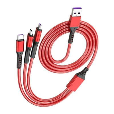 PowerMaster PM-26336 3 IN 1 Kırmızı 1.2 Metre Şarj Kablosu
