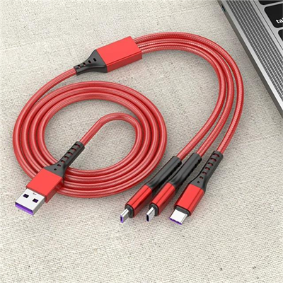 PowerMaster PM-26336 3 IN 1 Kırmızı 1.2 Metre Şarj Kablosu