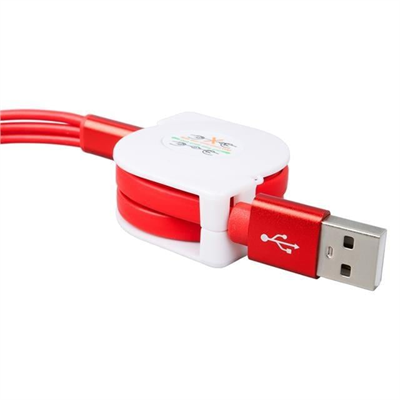 PowerMaster PM-26345 3 IN 1 Kırmızı Şarj Kablosu