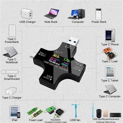PowerMaster PM-26611 USB Tester Voltmetre Ampermetre Akım Göstergesi Multimetre Test Cihazı OTG Destekli