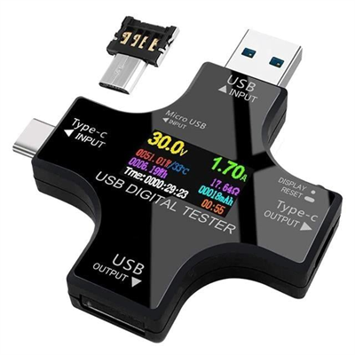 PowerMaster PM-26611 USB Tester Voltmetre Ampermetre Akım Göstergesi Multimetre Test Cihazı OTG Destekli