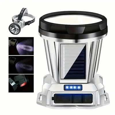 PowerMaster PM-26721 Solar Panelli Ledli Kafa Lambası Feneri 1600mAh 6 Modlu Sensörlü