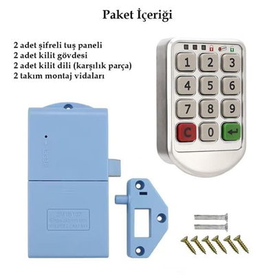 PowerMaster PM-26723 Tuş Şifreli Gri Çekmece Dolap Kilidi (2li Paket)