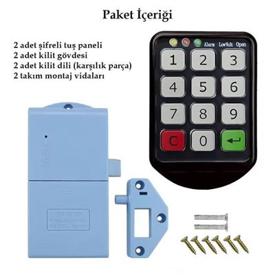 PowerMaster PM-26724 Tuş Şifreli Siyah Çekmece Dolap Kilidi (2li Paket)