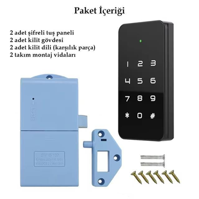 PowerMaster PM-26728 RFID Ve Tuş Panelli Dijital Elektronik Kapı Dolap Kilidi (2li Paket)