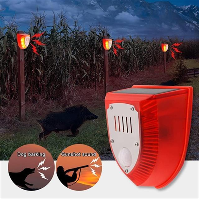 PowerMaster PM-26952 Köpek Silah Sesli Hayvan Kovucu Alarm Cihazı Sadece Gece Çalışır Solar Panelli