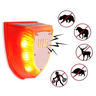 PowerMaster PM-26952 Köpek Silah Sesli Hayvan Kovucu Alarm Cihazı Sadece Gece Çalışır Solar Panelli