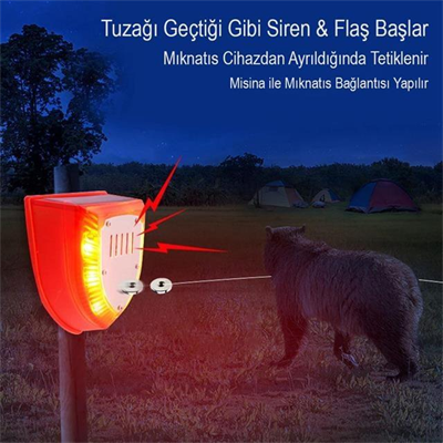 PowerMaster PM-26954 Misina İle Tetikli Sesli Hayvan Kovucu Alarm Cihazı Solar Panelli