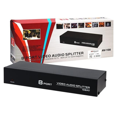PowerMaster PM-4832 8 Port Video Stereo Audio Dağıtıcı Çoğaltıcı 1024X768-85HZ