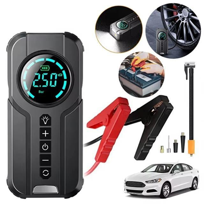 PowerMaster Powerbank Araç Akü Şarj Lastik Hava Kompresörü Şişirici Taşınabilir Dijital Kablosuz El Feneri