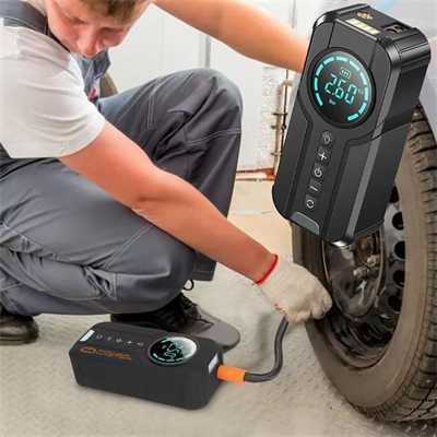 PowerMaster Powerbank Araç Akü Şarj Lastik Hava Kompresörü Şişirici Taşınabilir Dijital Kablosuz El Feneri