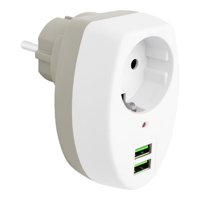 Powermaster 2 Usb Girişli Tekli Termal Priz (10A-2500W) PM-4911