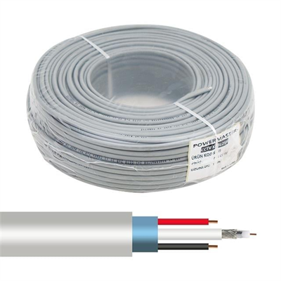 Powermaster 2+1 Gri 0.22 Mm CCTV Kamera Kablosu 100 Metre