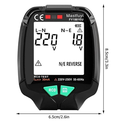 Powermaster (30V - 250V) Tam Ekran Soket Test Cihazı PM-20400