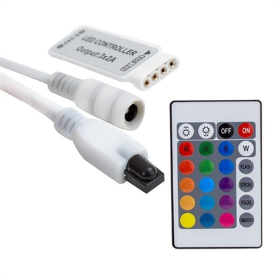Powermaster 5-12-24 Volt 3x2 Amper Mini 24 Tuşlu Led RGB Kontrol Cihazı