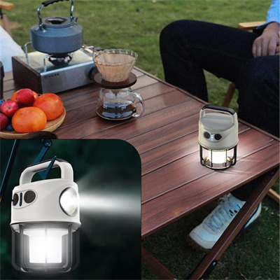 Powermaster CH-22025 Çift Işıklı Kamp Lambası El Feneri PowerBank Özellikli (Gün Işığı - Beyaz)