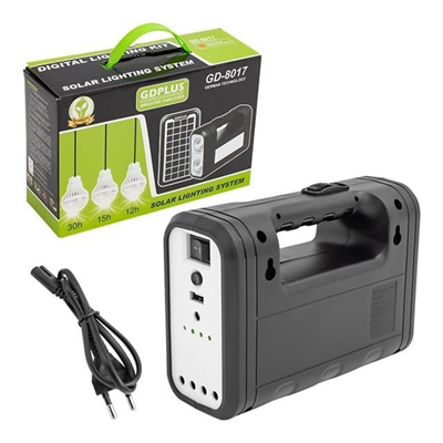 Powermaster GD-8017S Solar Panelli 3 Ampullü Solar Aydınlatma Sistemi