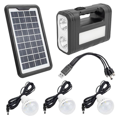 Powermaster GD-8017S Solar Panelli 3 Ampullü Solar Aydınlatma Sistemi