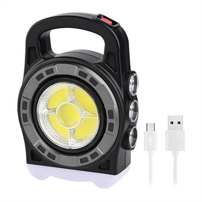 Powermaster HB-6678C Cob Ledli 20 Watt 3 Kademeli Şarjlı USB Çıkışlı Solar Lamba