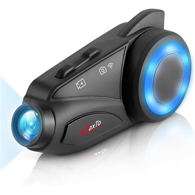 Powermaster Maxto M3 1080P Kameralı Motosiklet Bluetooth Intercom Kulaklık (6 Kişi Destekli)
