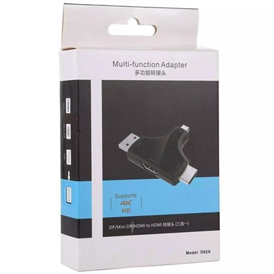 Powermaster Mini DP+DP+HDMI To HDMI 4K Çevirici