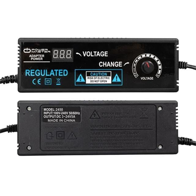 Powermaster PM-22381 3 Volt - 24 Volt - 5 Amper 5.5*2.5 Mm Uçlu Voltaj Kademeli Adaptör