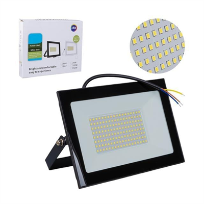 Powermaster PM-22572 100 Watt - 220 Volt 6500K IP66 150* Işık Açısı Siyah Slim Kasa Beyaz Led Projektör