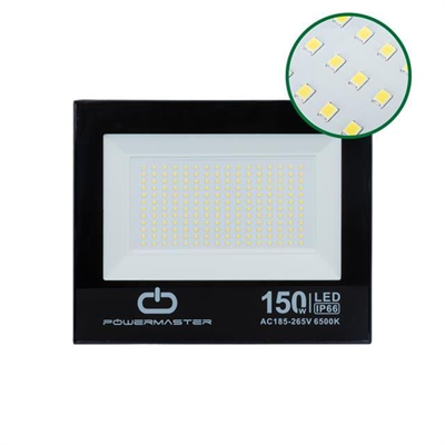 Powermaster PM-22586 150 Watt - 220 Volt 6500K IP66 150* Işık Açısı Siyah Slim Kasa Beyaz Led Projektör