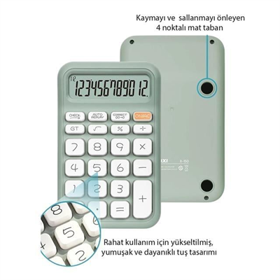 Powermaster PM-25410 Yeşil 12 Haneli Hesap Makinesi