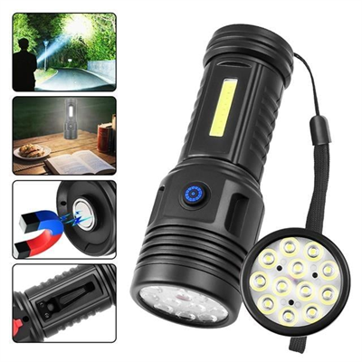 Powermaster PM-26722 Plastik 4+2 Modlu Şarjlı 12 Ledli El Feneri